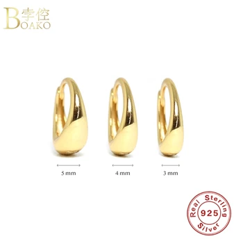 BOAKO S925 Ezüst Fülbevaló Női 2020 Fényes Arany Pendiente Piercing Ohrringe Csepp Fülbevaló Brincos Aretes Luxus Fél Ajándék