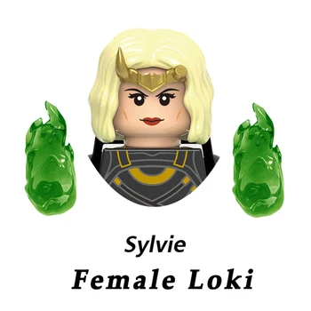Szuperhős TVA Loki Sylvie építőkövei a vasember Pókember Hulk, Thor, Amerika Kapitány, a Fekete Özvegy Látás Sólyom Deadpool Tégla