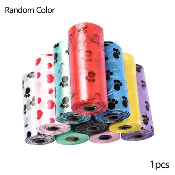 random színű Pet Ellátási 1 tekercs tartalmazza a 15 db Nyomtatás Utántöltő Kaki Haza Kutya Szabadtéri Tiszta GarbageBag Táskák J9A0