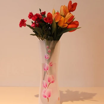 Új 27.4 X 11.7 cm-es Törhetetlen Összecsukható Újrahasználható Műanyag Virág Váza Random Szín